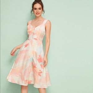 NEW SHEIN Coral and mint midi dress